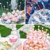 6 Inch Rock Candy Sticks Wooden Stirrer, Lollipop, Cake Pops with Ball Wood Pop Stir Sticks Appetizer Skewers Swizzle Drink Sticks (100pcs) view 2