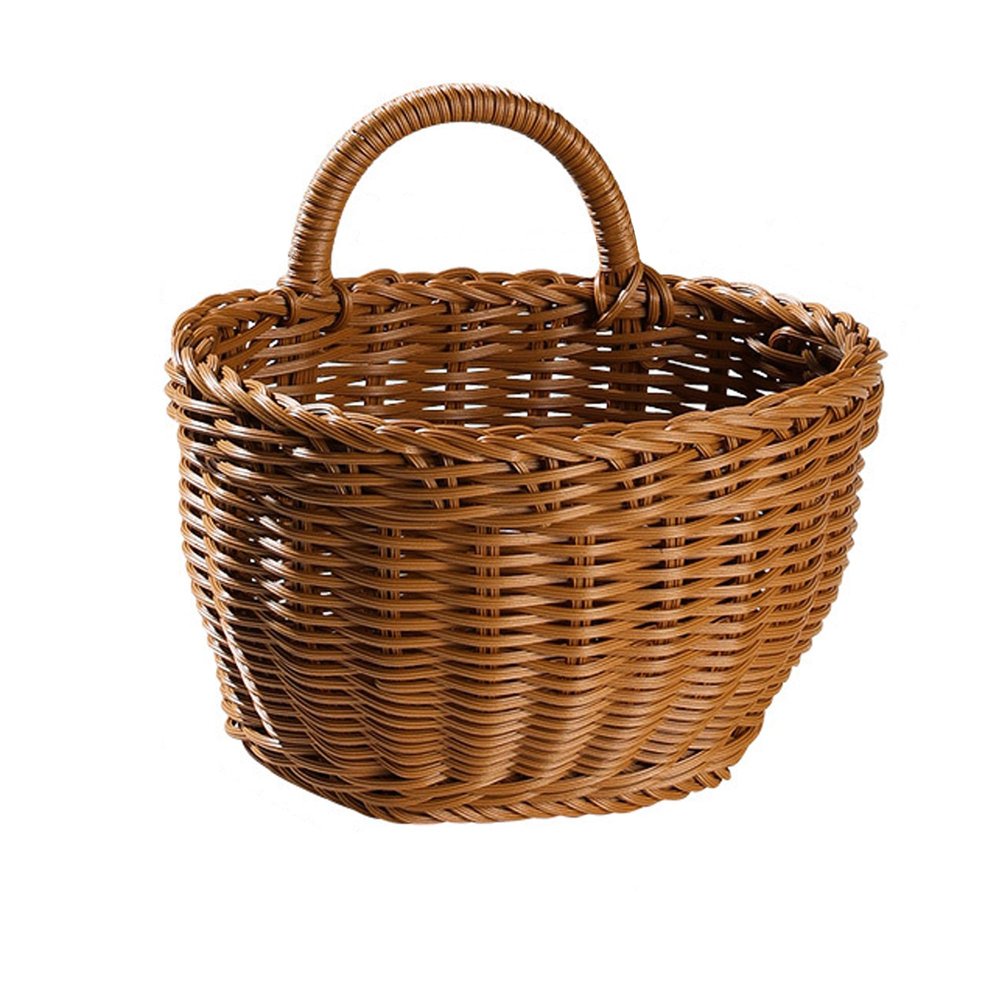 Hanging Wicker Basket for Wall: Woven Storage Basket Wicker Wall Baskets, Front Door Hanging Plastic Rattan Baskets, Fruit Vegetable Baskets for Home Kitchen Decor