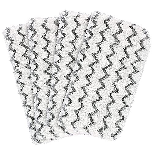 Pasuihcay 4 Pack for Steam Mop S1000 S1000A S1000C S1000WM S10001C Washable for Steam Mop Pads Replacement, White