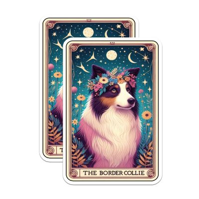 (2 Pack) The Border Collie Tarot Card Magnets - Border Collie Dog Breed Mom - 5" On Longest Side - Premium Magnet - for Cars, Refrigerators, Toolboxes, Lockers- Made in USA - MAG0733