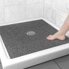Square Shower Mat Non Slip: 31x31 Inch Extra Large Shower Floor Mat with Drain Hole in Middle - Soft PVC Loofah Bath Mat for Shower - Anti Slip Shower Stall Mat for Elderly and Kids view 1