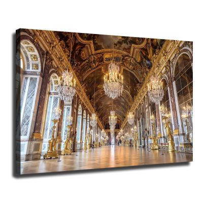 ZJWZJY Versailles Palace Mirror Gallery Poster Decorative Painting Modern Picture Canvas Wall Art Bedroom Office Living Room Decoration (20x30inch Unframed)