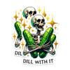 (2 Pack) Dill with It Magnets - Skeleton Holding Pickles Punny Pun Magnet - 5" On Longest Side - Premium Magnet - for Cars, Refrigerators, Toolboxes, Lockers - Made in USA - MAG0518 view 1