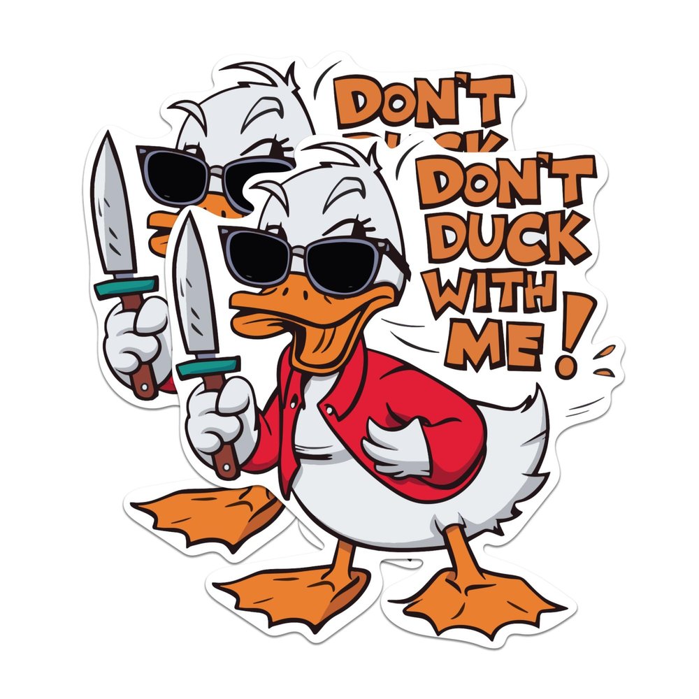 (2 Pack) Don't Duck with Me Magnets - Funny Punny Duck Duckling - 5" On Longest Side - Premium Magnet - for Cars, Refrigerators, Toolboxes, Lockers - Made in USA - MAG0554
