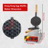 Commercial Bubble Waffle Maker, Hexagonal Egg Bubble Puff Iron with 180Rotatable, Single Head Egg Puff Waffle Maker Non-stick, Independent Temp & Time Control view 2