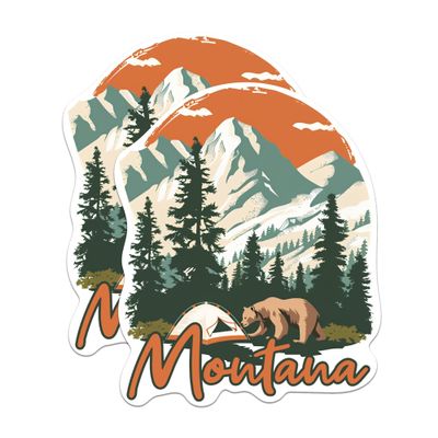 (2 Pack) Montana Magnets - Beautiful Outdoors Wilderness MT State - 5" On Longest Side - Premium Magnet - for Cars, Refrigerators, Toolboxes, Lockers - Made in USA - MAG0629
