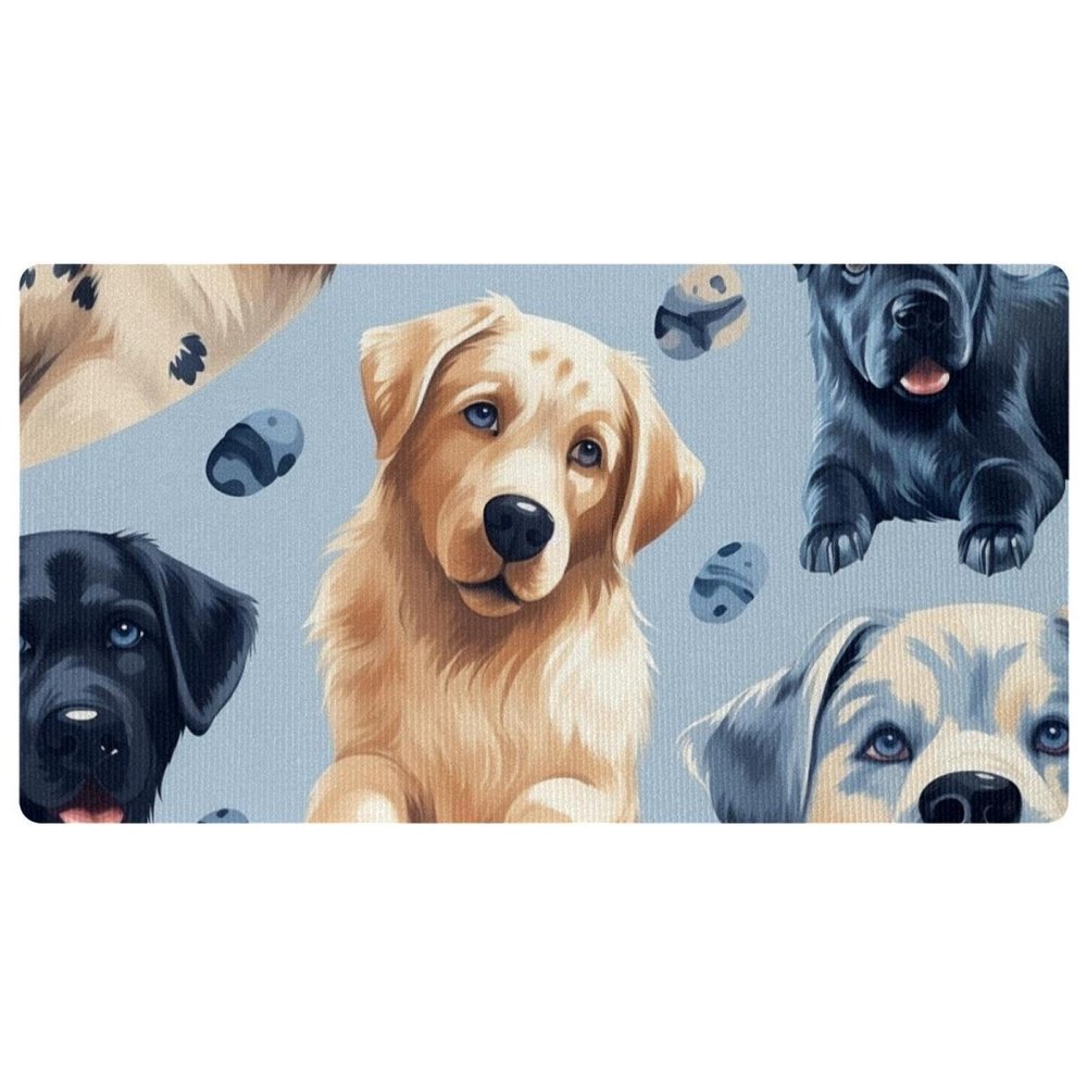 Anti Fatigue Mats for Kitchen Floor, Kitchen Runner Rug Absorbent Resist Dirt Kitchen Carpet, Door Standing Mat, Kitchen Sink Mat Dog Paw Print-2764