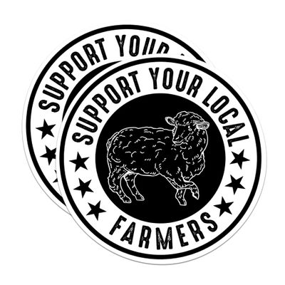 (2 Pack) Support Your Local Sheep Farmers Magnet - Sheep Farming Awareness - Sheep Farming - 5" On Longest Side - Premium Magnet - for Cars, Refrigerators, Toolboxes, Lockers- Made in USA - MAG0668