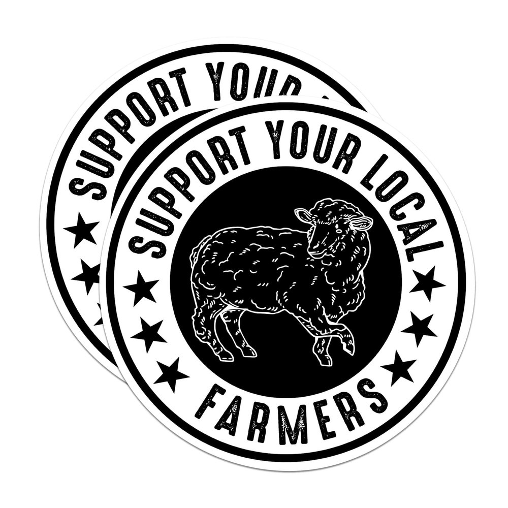 (2 Pack) Support Your Local Sheep Farmers Magnet - Sheep Farming Awareness - Sheep Farming - 5" On Longest Side - Premium Magnet - for Cars, Refrigerators, Toolboxes, Lockers- Made in USA - MAG0668