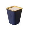 FEELIN Office Trash Can Wastebasket Trash Can Creative Household Livingc Room Bathroom Kitchen Paper Basket Bendroom Office Square Garbage Cans with Lid Bathroom Trash Can(Color:Blue,Size:9.5in) view 1