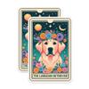 (2 Pack) The Labrador Retriever Tarot Card Magnets - Golden Lab Dog Breed - Dog Mom Mama - 5" On Longest Side - Premium Magnet - for Cars, Refrigerators, Toolboxes, Lockers- Made in USA - MAG0759 view 1