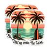 (2 Pack) Find Me Under The Palms Magnets - Cool Retro Surfer Ocean Lover Beach Bum Magnet - 5" On Longest Side - Premium Magnet - for Cars, Refrigerators, Toolboxes, Lockers - Made in USA - MAG0582 view 1