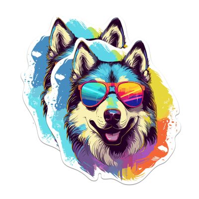 (2 Pack) Malamute Dog Magnets - Malamute with Sunglasses - Choose FromOver 100 Dog Breeds - 5" On Longest Side - Premium Magnet - Made in USA - MAG0368
