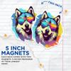 (2 Pack) Malamute Dog Magnets - Malamute with Sunglasses - Choose FromOver 100 Dog Breeds - 5" On Longest Side - Premium Magnet - Made in USA - MAG0368 view 3