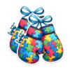 (2 Pack) Fight Autism Boxing Gloves Magnet - Autism Pride Awareness Magnet - 5" On Longest Side - Premium Magnet - for Cars, Refrigerators, Toolboxes, Lockers - Made in USA - MAG0426 view 1