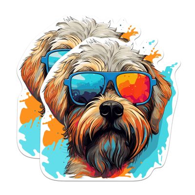 (2 Pack) Soft Coated Wheaten Terrier Dog Magnets - Soft Coated Wheaten Terrier with Sunglasses - Choose FromOver 100 Dog Breeds - 5" On Longest Side - Premium Magnet - Made in USA - MAG0403