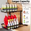 Liuoud Under Sink Organizer 2 Pack, 2 Tier Slide Out Large Capacity Height Adjustable Under Sink Organizers and Storage for Kitchen Bathroom Cabinet, Black view 2