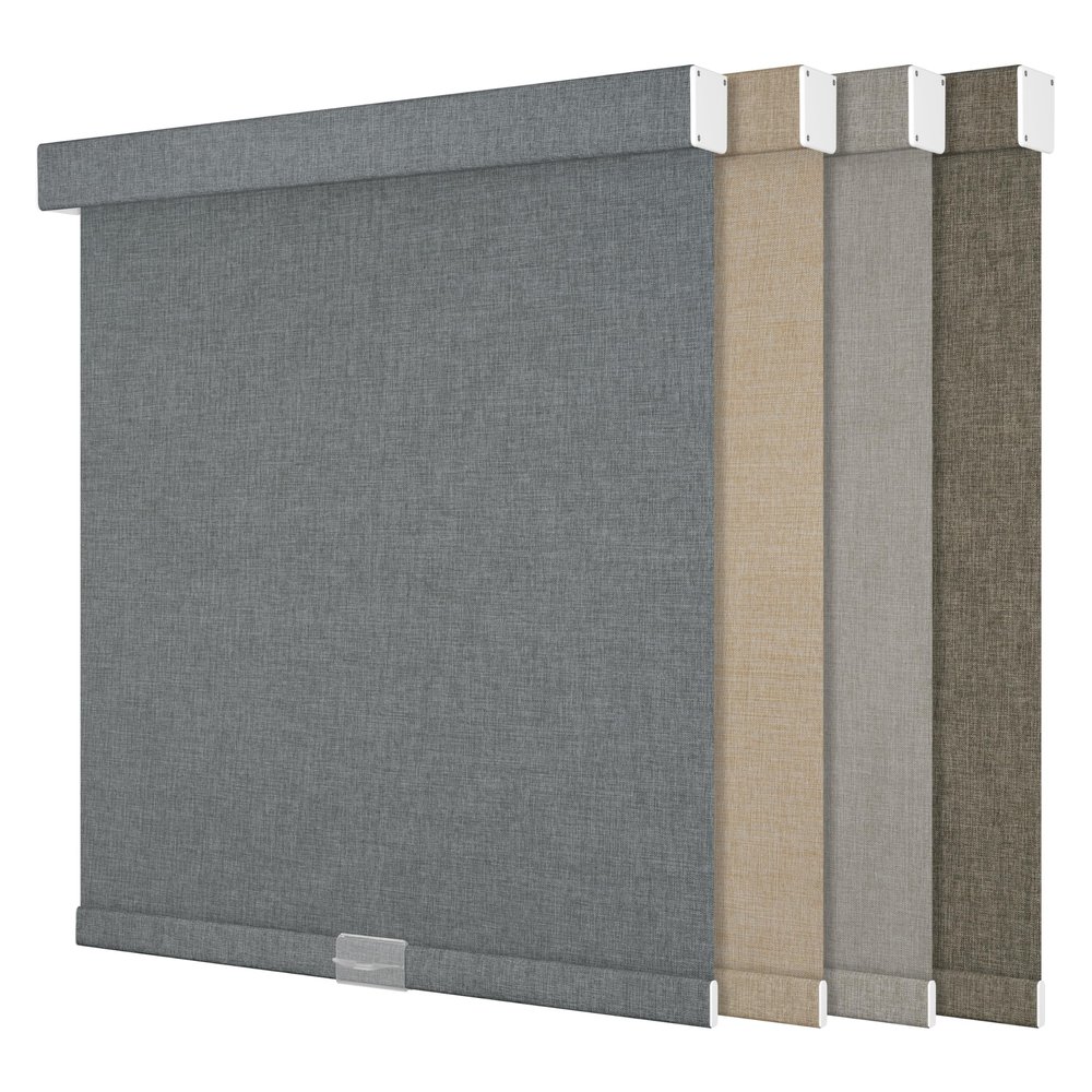 HOTSOON Roller Blinds for Windows, Cordless Blackout Linen Fabric Roller Shades, Easy to Install Custom Size Privacy UV Protection Window Blinds for Home Office, Grey, 65" W x 72" H