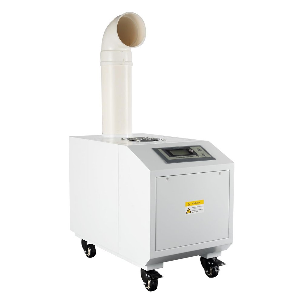 PSUFURV 330W 110V Ultrasonic Humidifier Stainless Steel Shell Cool Mist Humidifier with Wheels Commercial Industrial Agricultural Ultrasonic Humidifier for Textile Mills