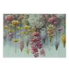 Ambesonne Spring Cutting Board, Farmhouse Dream Theme Lavenders Blooming Flowers with Abstract Stripes, Decorative Tempered Glass Cutting and Serving Board, Small Size, Mustard Dried Rose Pearl view 2