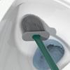 UINGBPXT Toilet Brush Bathroom Multifunctional Toilet Brushes Practical Toilet Brush Floor Wall Mounted Toilet Bowl Cleaning Silicone Brush of 3 Pack Reusable, Light Green view 4