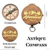 Antique Brass Sundial Compass for Anniversary - Unique Gift for Him or Her | Wedding Anniversary 25th, 20th Year Celebration Gift for Husband or Wife | Sun Clock Ship Replica | Push Open Compass view 2