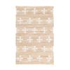 Natural Beige Cotton Kilim Rugs for Home & Kitchen, White Floral Pattern Turkish Handmade Carpet, Natural Jute Hallway Large Rectangular Area Rug - (9x11 Ft) view 1