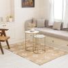 Natural Beige Cotton Kilim Rugs for Home & Kitchen, White Floral Pattern Turkish Handmade Carpet, Natural Jute Hallway Large Rectangular Area Rug - (9x11 Ft) view 2