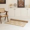 Natural Beige Cotton Kilim Rugs for Home & Kitchen, White Floral Pattern Turkish Handmade Carpet, Natural Jute Hallway Large Rectangular Area Rug - (9x11 Ft) view 4