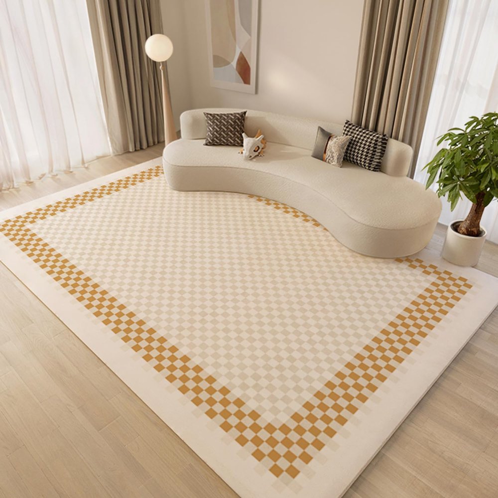 7ft9inx10ft7in Large Area Rug, Anti-Slip Rubber Backing Non-Shedding Outdoor Rug, Perfect for Living/Dining Room, Bedroom, Office, Kitchen, Entryway, Modern Geometric Trellis Floor Decor