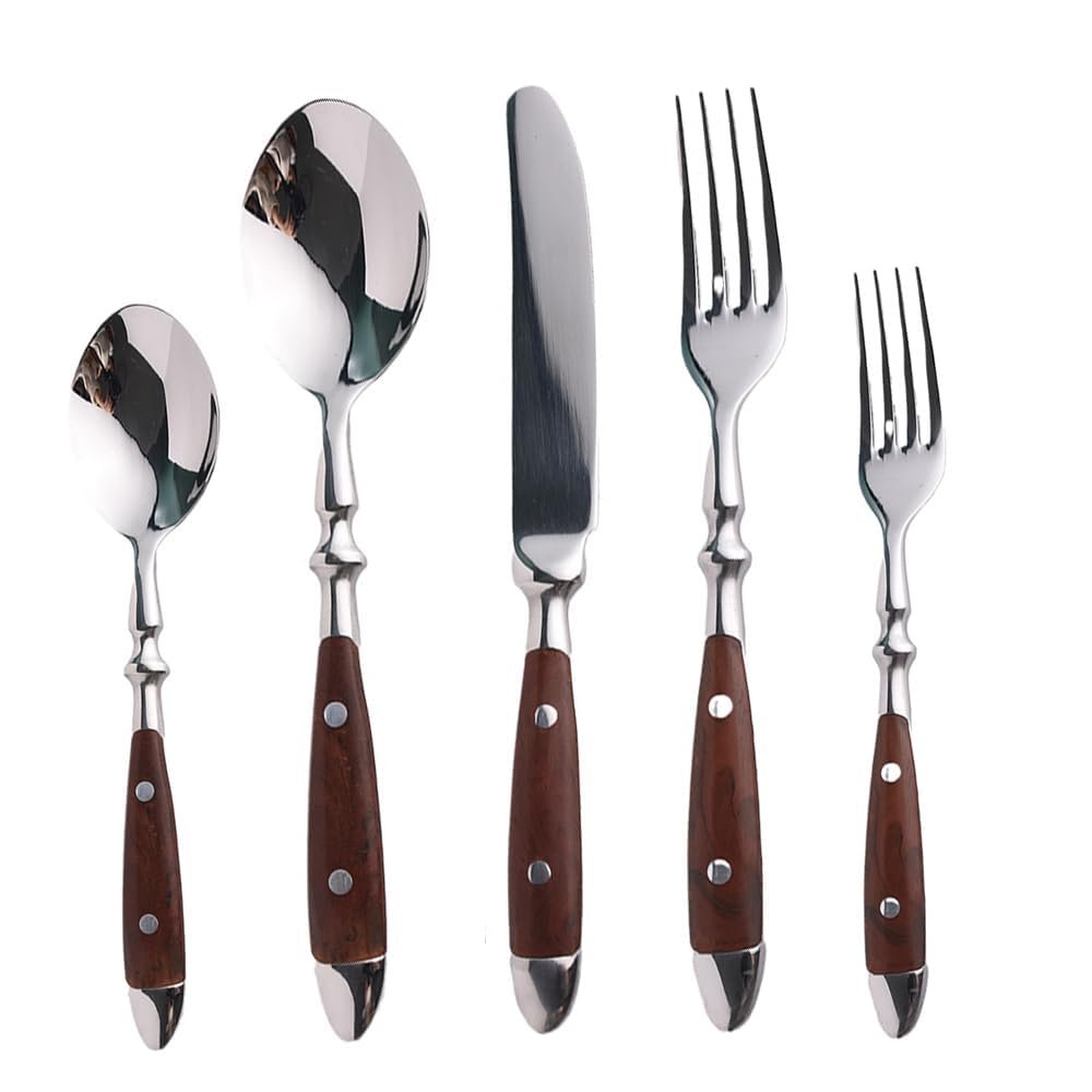 Silverware Set for 4 Classic 20 Piece Flatware Set Elegant 18/10 Stainless Steel Western Cutlery Delicate Utensils for Home Dishwasher Safe Mirror Polished