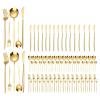 90pcs Gold Silverware Set - 18 X 5 Gold Cutlery Set Stainless Steel Flatware Set Includes Forks, Spoons, Knives, Teaspoons view 1