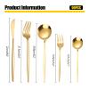 90pcs Gold Silverware Set - 18 X 5 Gold Cutlery Set Stainless Steel Flatware Set Includes Forks, Spoons, Knives, Teaspoons view 4