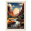 01September Zion Poster, Zion National Park Poster, Zion Wall Art, National Park Posters, National Park Wall Art, Travel Poster, Travel Wall Art, National Park Print for Living Room (UNFRAMED) view 1