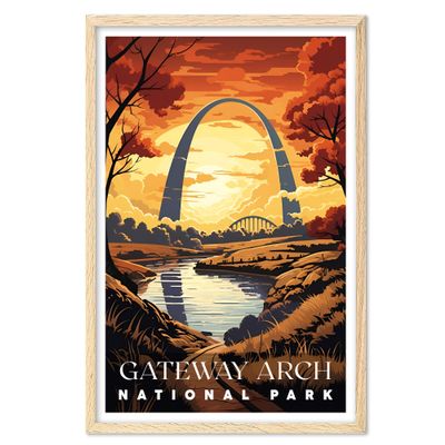 01September Gateway Arch Wall Art for Living Room (UNFRAMED) - Travel Poster and National Park Print