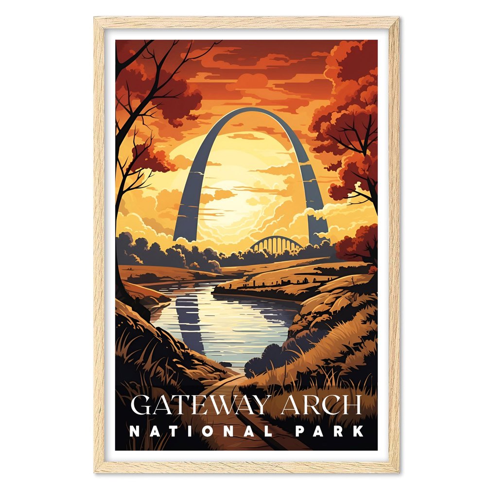 01September Gateway Arch Wall Art for Living Room (UNFRAMED) - Travel Poster and National Park Print