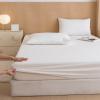 KECAPTY Stain Resistant Deep Pocket Bed Sheet,Solid Color Pure Cotton Deep Pocket Bed Sheet, Soft Mattress Topper Suitable for Single Double King Size Bed,White,150 * 200cm+25cm view 1