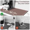 CooRug Absorbent Coffee Mat, Fashion Dish Drying Mat for Kitchen Counter Coffee Bar Accessories Espresso Machine Dish Rack 16" x 24" Brown view 4