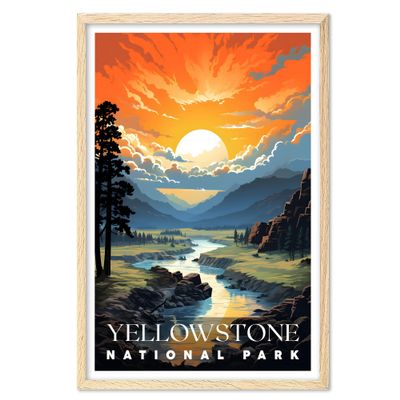 01September Yellowstone Wall Art - National Park Print for Living Room (UNFRAMED)