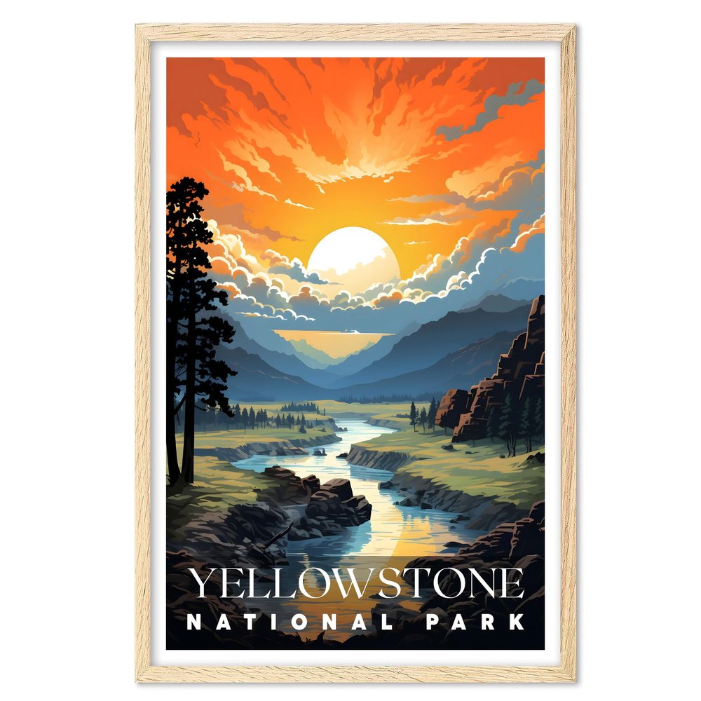 01September Yellowstone Wall Art - National Park Print for Living Room (UNFRAMED)