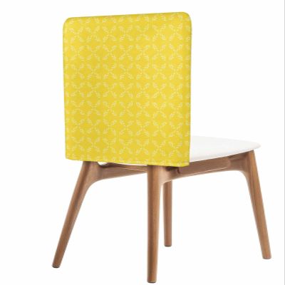 AMZRicher Yellow Rhombus Plaid Chair Back Covers for Dining Chairs 6 Pack, Classic Modern Geometric Abstract Art Washable Removable Chair Slipcover Back Chair Protector for Wedding Baby Shower Party
