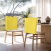 AMZRicher Yellow Rhombus Plaid Chair Back Covers for Dining Chairs 6 Pack, Classic Modern Geometric Abstract Art Washable Removable Chair Slipcover Back Chair Protector for Wedding Baby Shower Party view 3