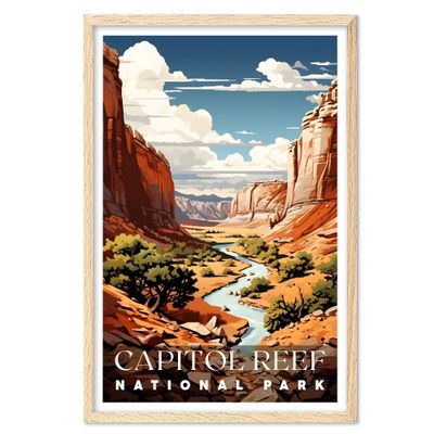01September Capitol Reef Wall Art - National Park, Travel Poster for Living Room (UNFRAMED)
