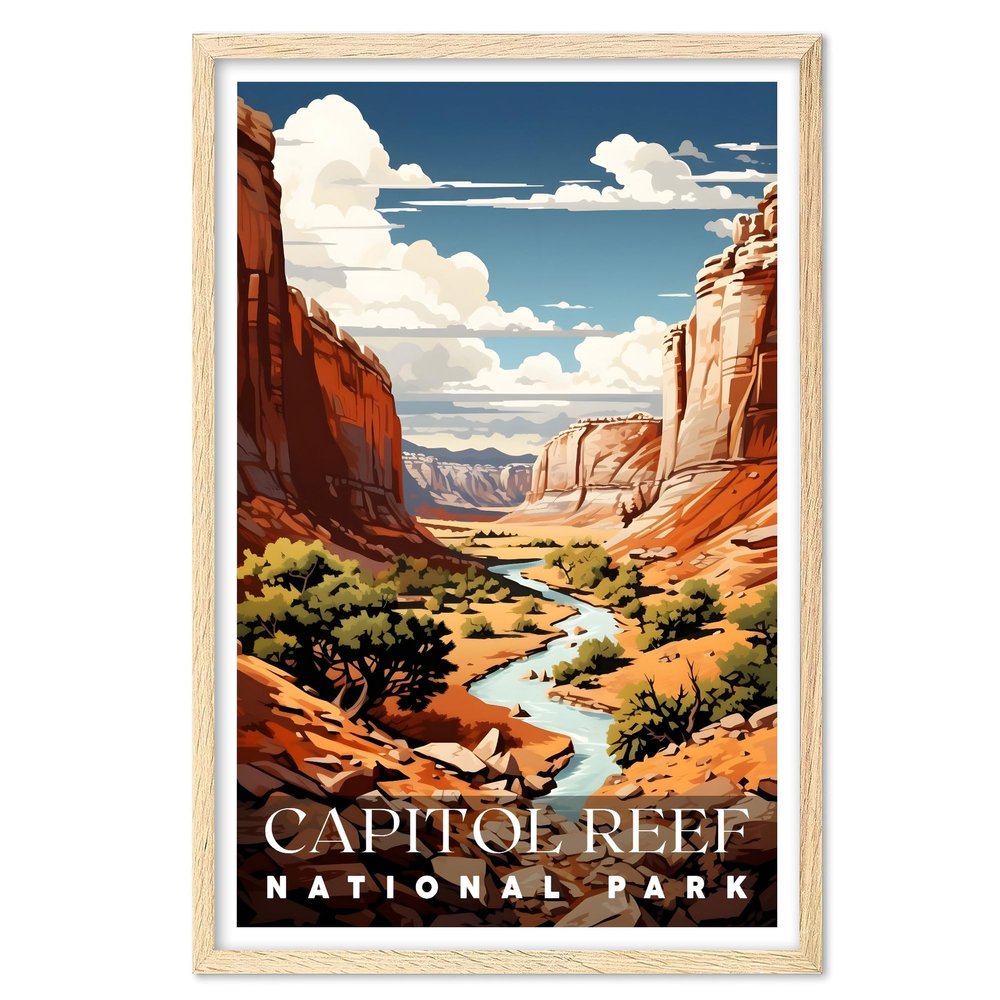 01September Capitol Reef Wall Art - National Park, Travel Poster for Living Room (UNFRAMED)