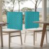 Bluish Green Rhombus Plaid Chair Back Covers for Dining Chairs 8 Pack, Classic Modern Geometric Abstract Art Washable Removable Chair Slipcover Back Chair Protector for Wedding Baby Shower Party view 4