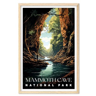 01September Mammoth Cave Wall Art - Mammoth Cave National Park Travel Poster, for Living Room (Unframed) (12x18) - Oriented Landscape