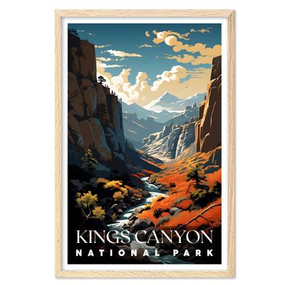 01September Kings Canyon Poster - Wall Art for Living Room (UNFRAMED) - Travel Poster, National Park Print