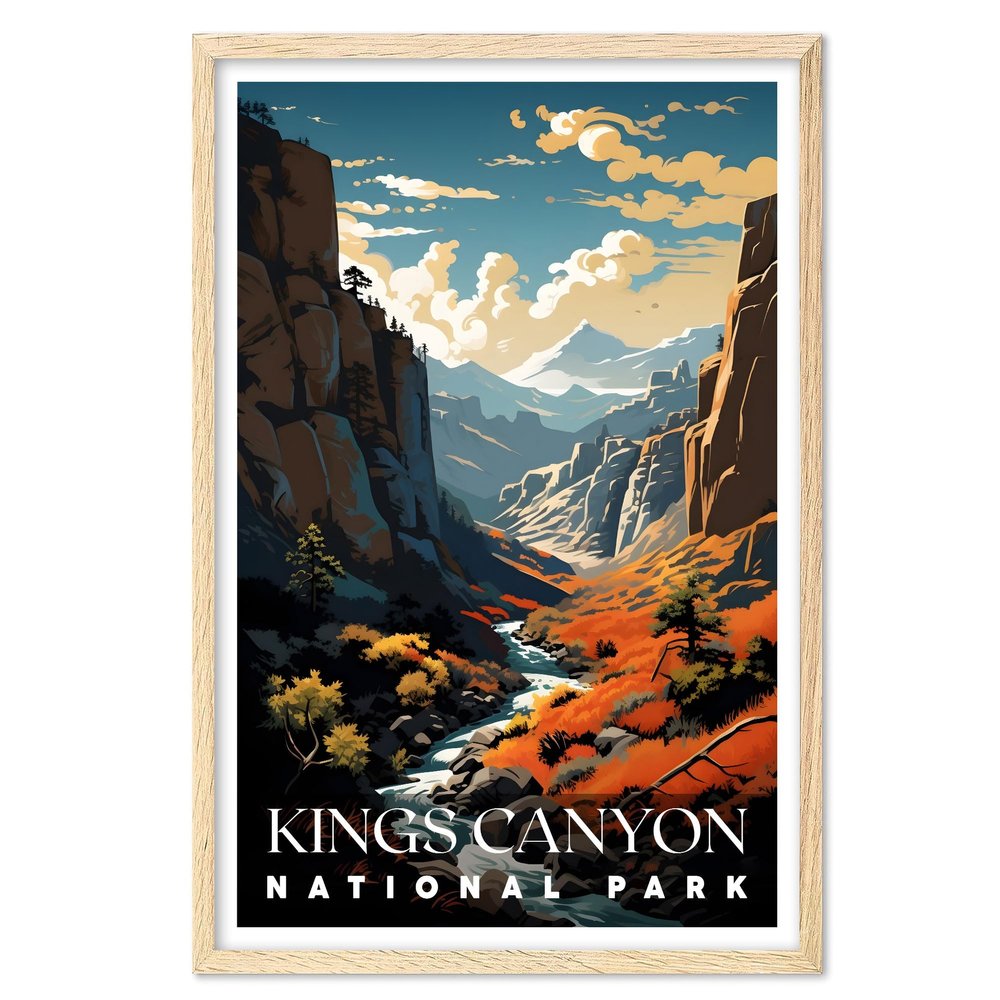 01September Kings Canyon Poster - Wall Art for Living Room (UNFRAMED) - Travel Poster, National Park Print