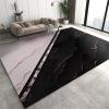 Luxurious Black and Pink Patchwork Area Rug, European Marble Texture Indoor Non Slip Print Rugs, Machine Washable Carpet for Living Room Bedroom Kitchen Office Floor Mat - 2 ft x 6 ft view 1