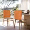 AMZRicher Orange Rhombus Plaid Chair Back Covers for Dining Chairs 6 Pack, Classic Modern Geometric Abstract Art Washable Removable Chair Slipcover Back Chair Protector for Wedding Baby Shower Party view 3